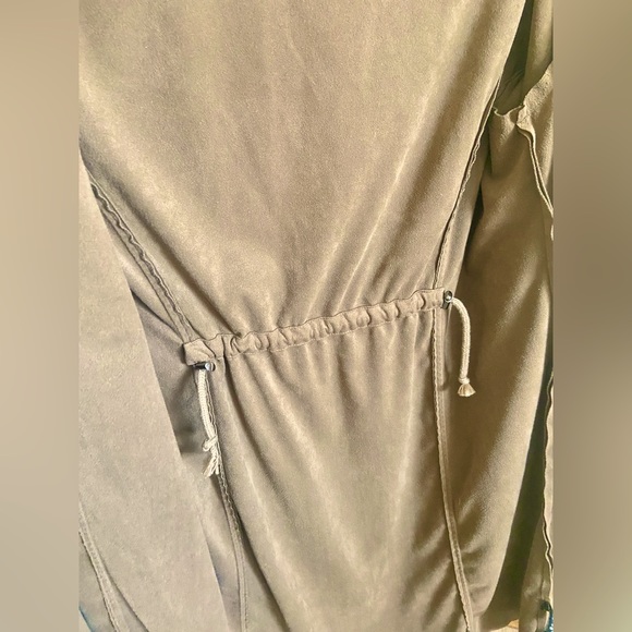 Jules & Leopold Beige Faux Suede Cardigan Blazer Light Jacket Cinch Waist 1X XL - Picture 4 of 13